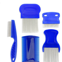 Stainless Steel Dense Gear Blue Pet Flea Comb 4-piece Set