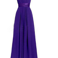 Women's Multi Colored Slanted Neck Sleeveless Strapless Long Dress