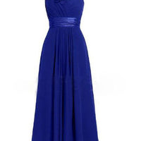 Women's Multi Colored Slanted Neck Sleeveless Strapless Long Dress